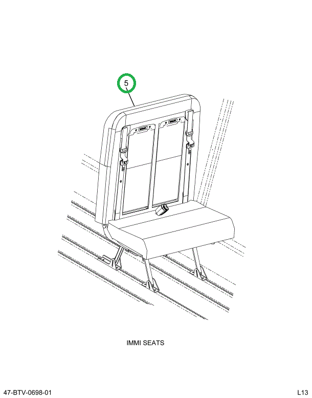 2238805C91 Seat, Left Hand, 36 Gen4 3pt 4
