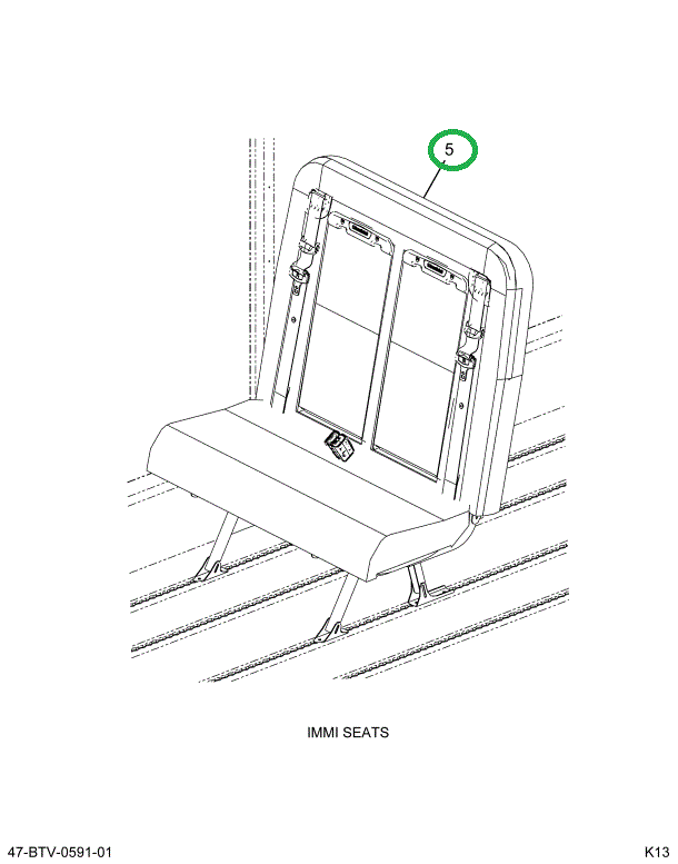 2238808C91 Seat, Rh, 36 Gen4 3pt 42kvr B