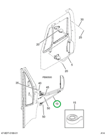 2239135C93 Mirror, Rearview, Ext Rosco Bk