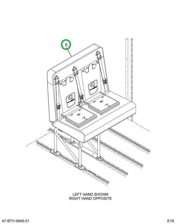 2239286C91 Seat, Left Hand, Sss/cr 45 4le