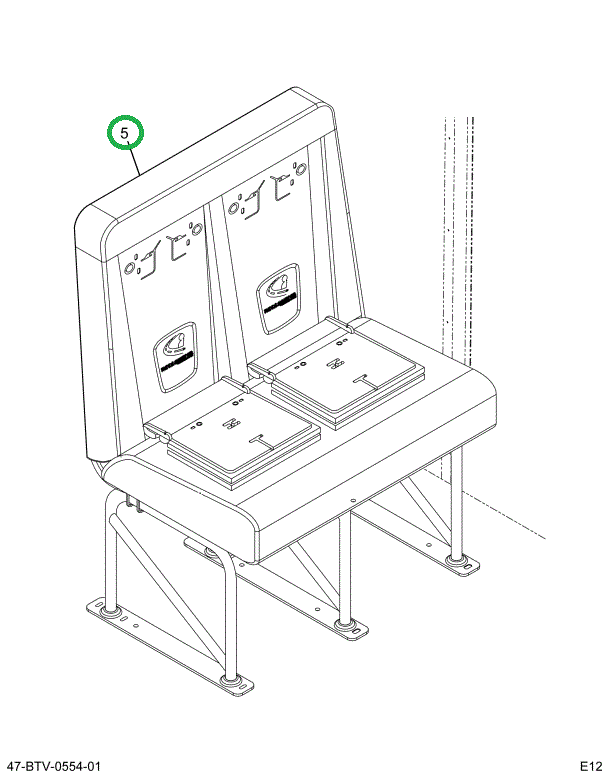 2239451C91 Seat, Left Hand, Cr 39 6leg Tr