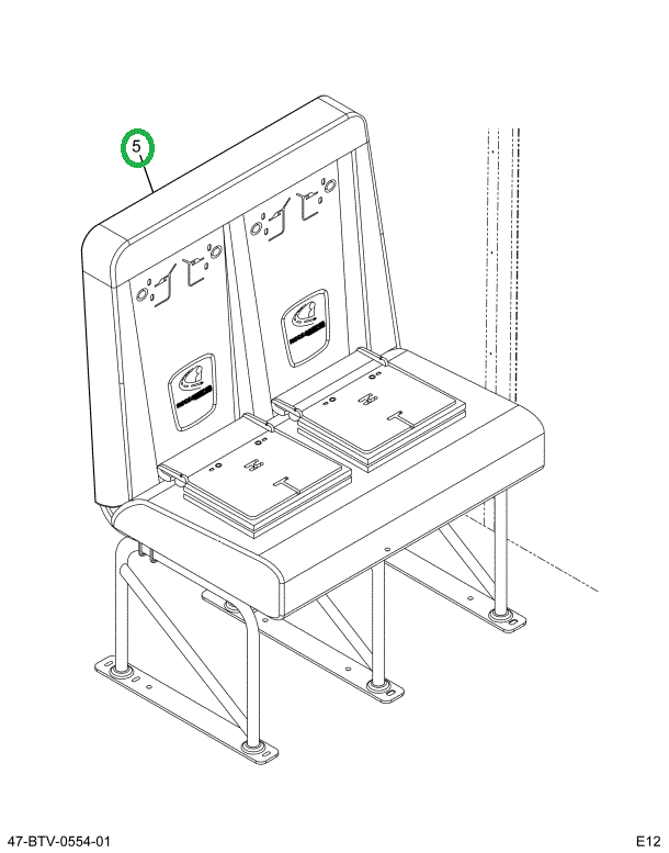 2239463C91 Seat, Left Hand, Cr 39 6leg Tr