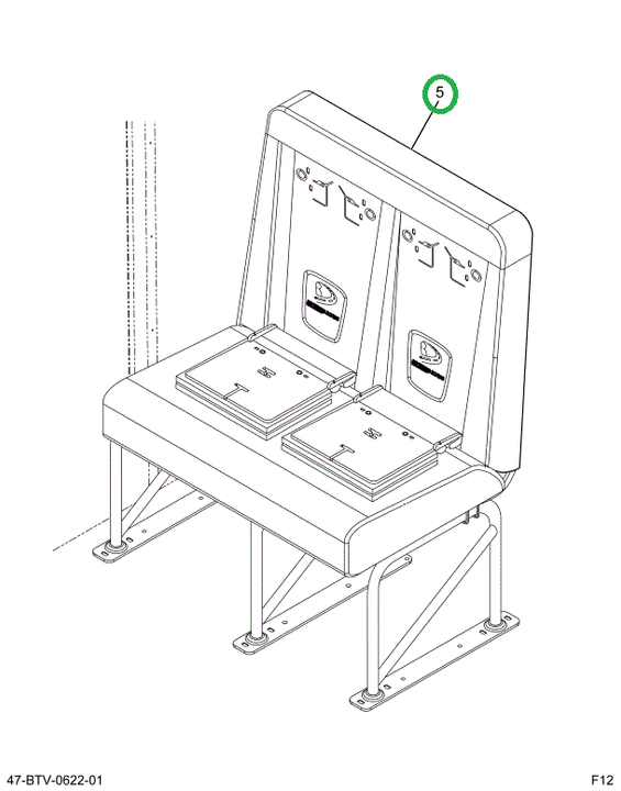 2239502C91 Seat, Right Hand, Cr 39 6leg T