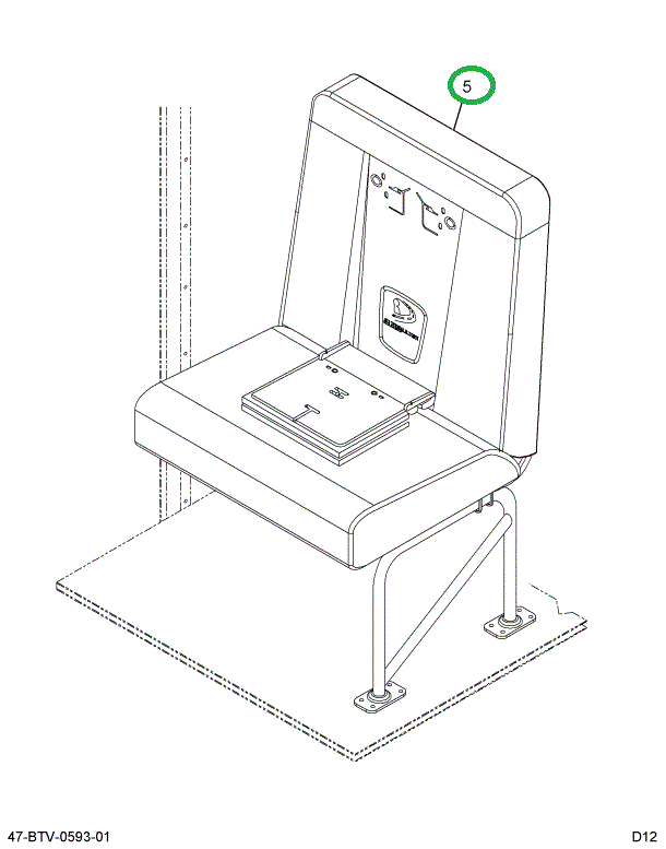 2239613C92 Seat, Right Hand, Cr 30 2leg W