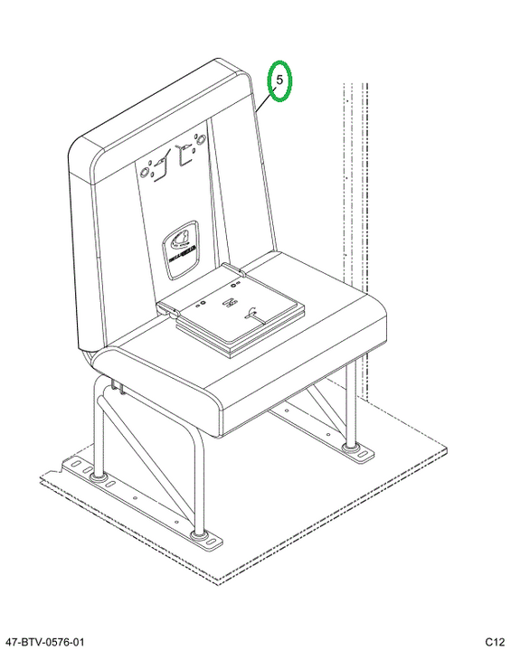 2239640C91 Seat, Left Hand, Cr 30 4leg Tr