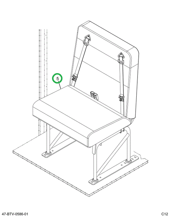 2239752C91 Seat, Right Hand, 3pt 30 4leg