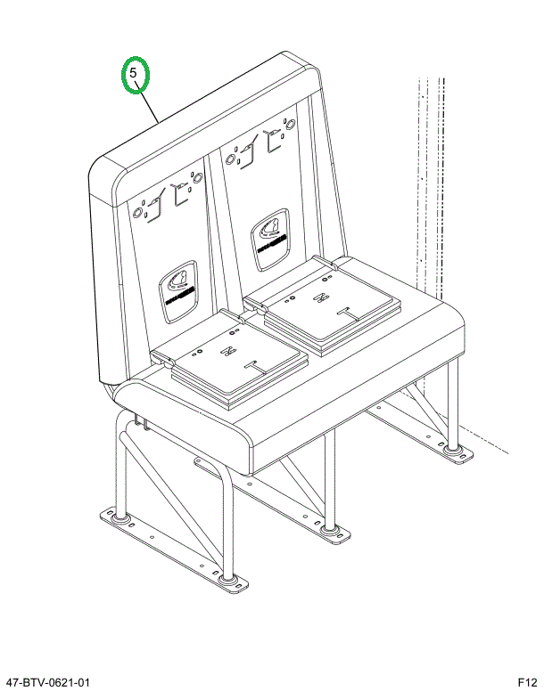 2239844C91 Seat, Left Hand, Cr/ucra 39 6l