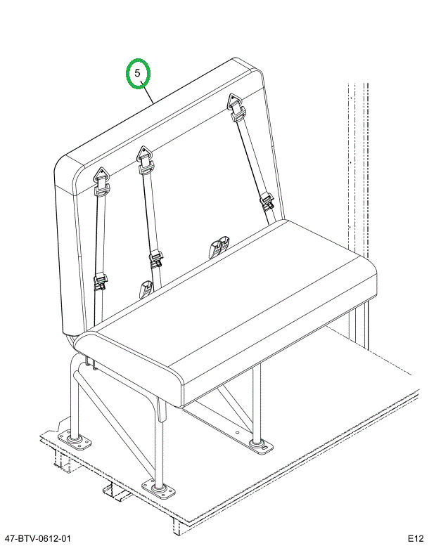 2239933C91 Seat, Left Hand, 3pt 45 4leg W