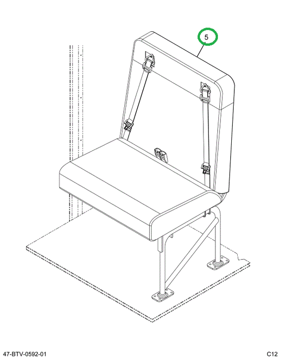 2239993C91 Seat, Right Hand, 3pt 30 2leg
