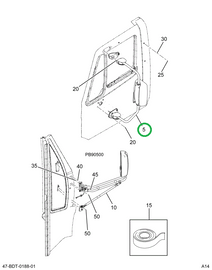 2240253C92 Mirror, Rear View, Ext Rosco B