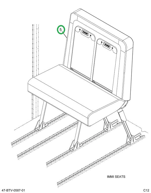2240465C91 Seat, Right Hand, 39 Gen4 Lap