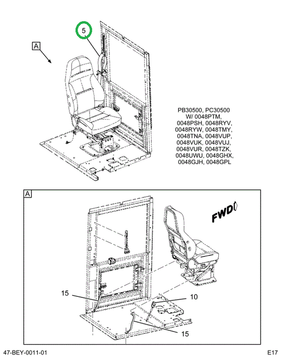 2241014C1 BELT , OR DRVR SEAT INC 3PT W/
