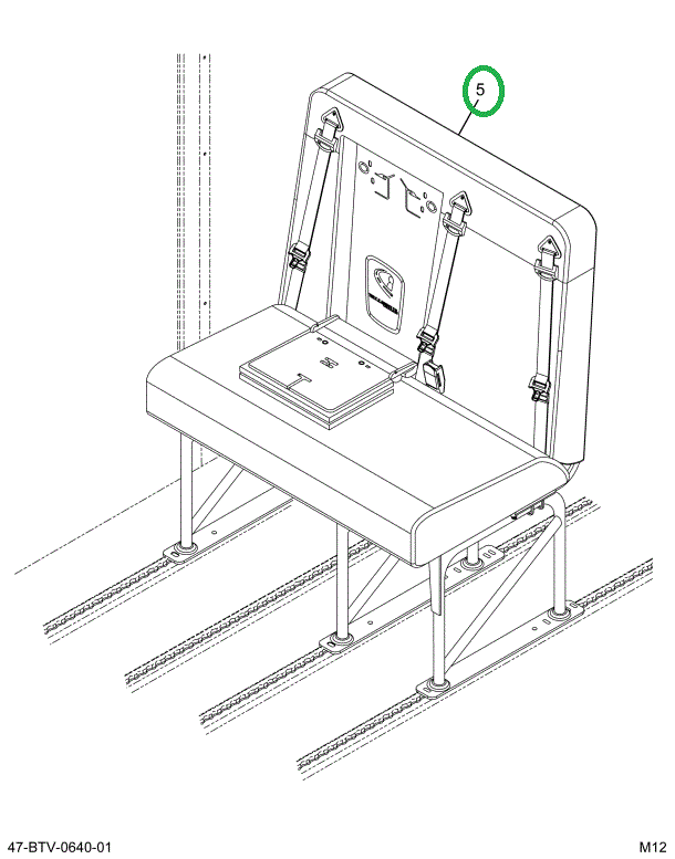 2241276C91 Seat, Left Hand, Cr 39 6leg 3p