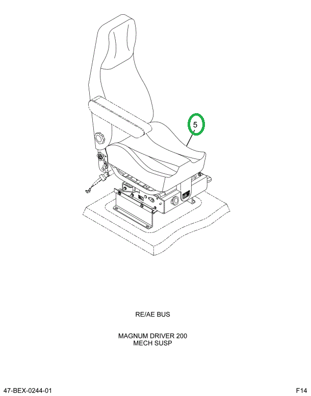 2241591C91 Seat, Bus Body, Mag 200 N/armr