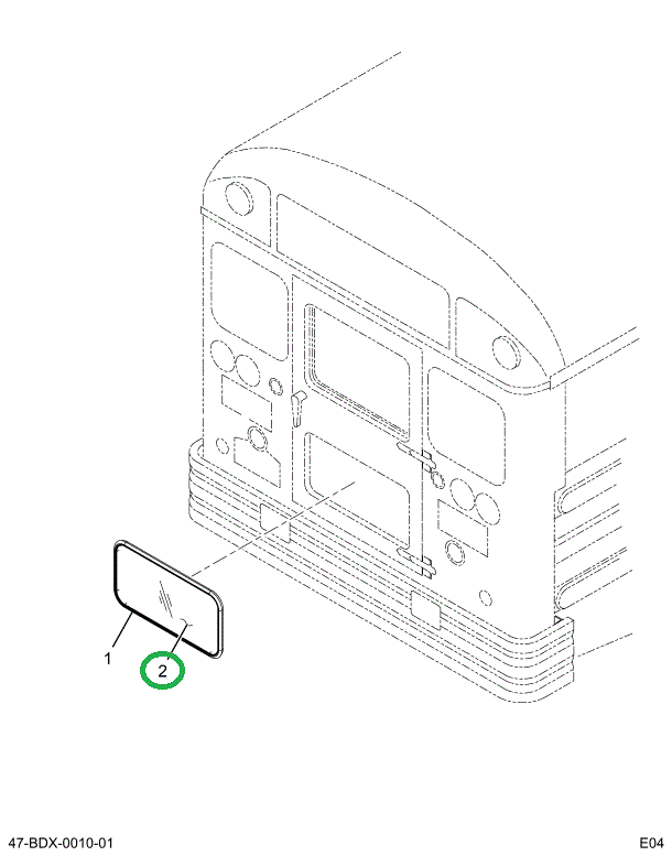 2241661C1 GLASS, DOOR, BUS BODY , RR BTM