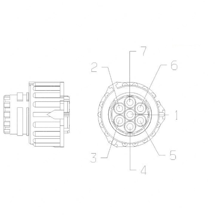 23-13151-700 RECEPTACLE-7CAV,SCC15,AI 967650-1,BK