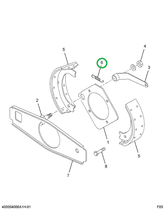 233009R1 SPRING BRK SHOE RETURN