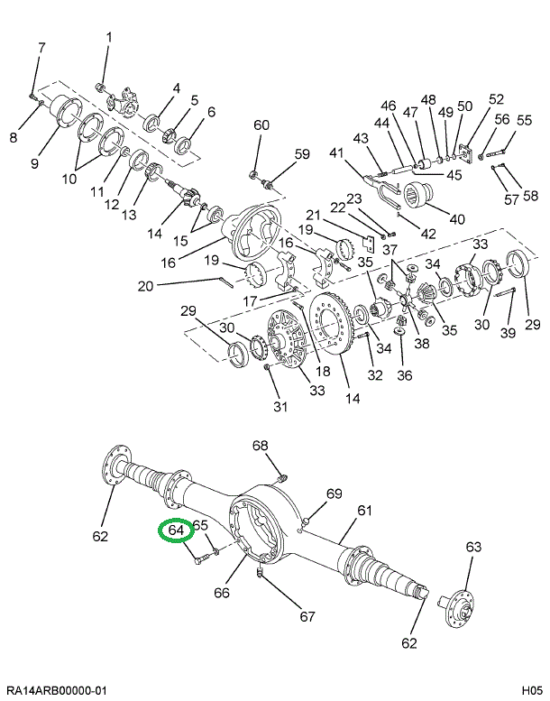 236841R1 NUT R WHEEL BRG ADJ INNER