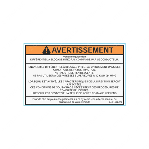 24-01434-002 LABEL-WARNING,DIFF LOCK, FR