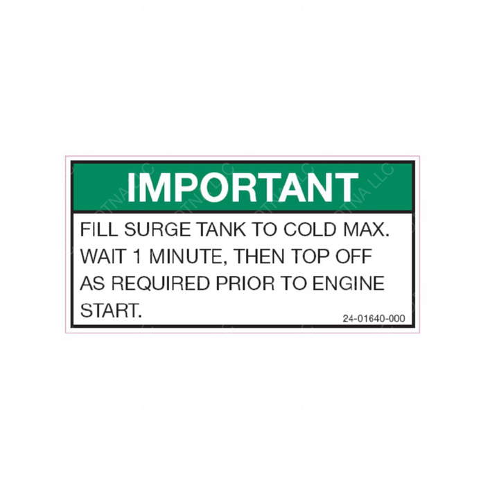 24-01640-000 LABEL, FILL PROCEDURE, SURGE TANK