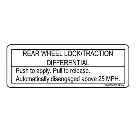 24-01734-002 DECAL-RR DIFF LK AUTODISENGAGE