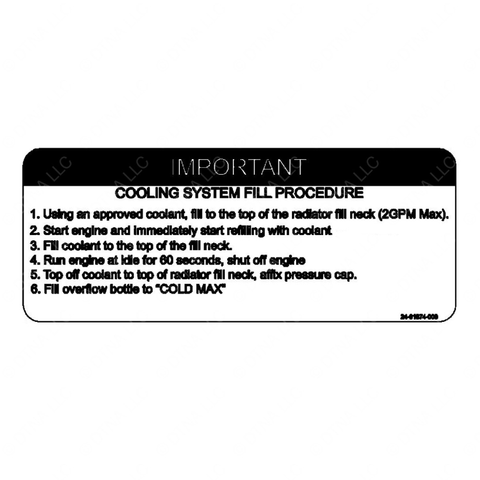 24-01874-000 LABEL-FILL,COOLANT,GAS,MT