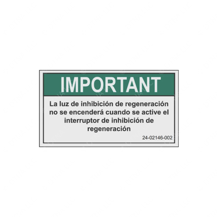 24-02146-002 REGEN INHIBIT LABEL,SPANISH