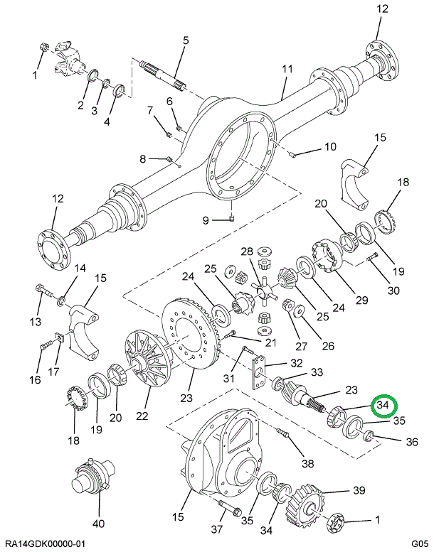 2500177C91 BEARING-CONE INR/OTR PINION