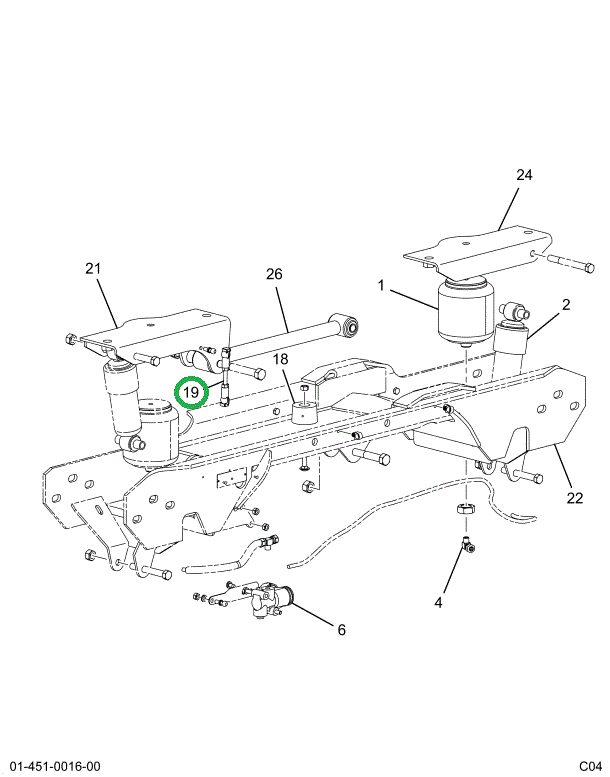 2500450C1 LINK ASSY CAB AIR SUSP VALVE