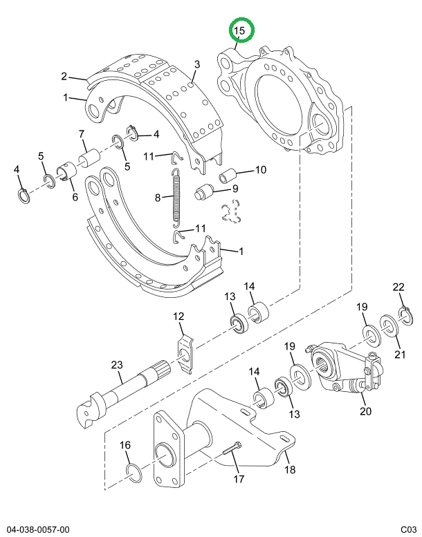 2500633C91 Spider, Brake With Bushing And