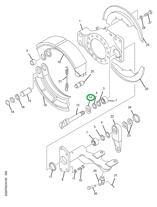 2500805C1 Washer Spacer Brake Camshaft
