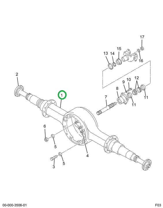 2500943C1 Housing, Forward Rear Axle