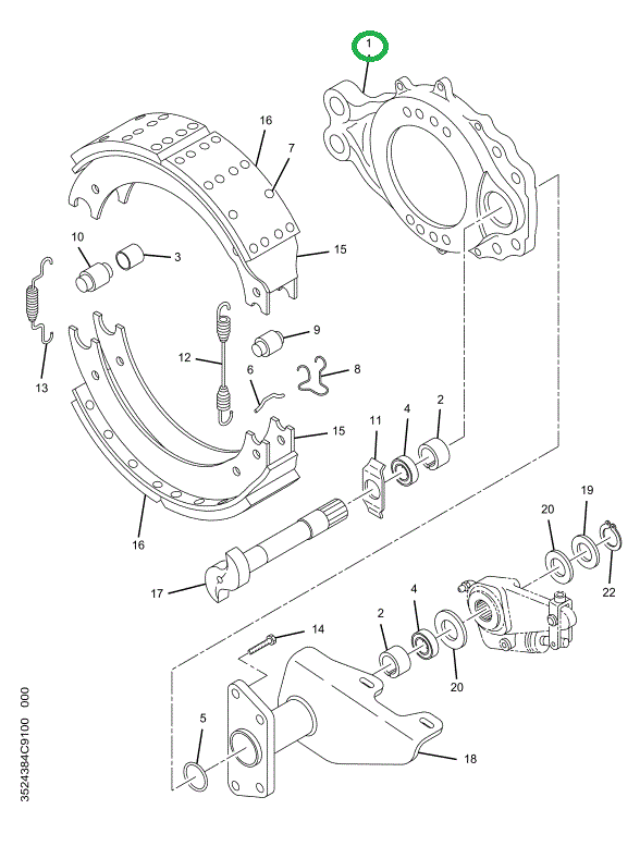 2501201C91 Spider, Brake With Bushing And