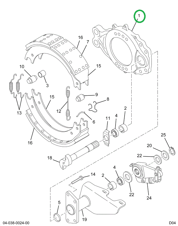 2501203C91 Spider, Brake With Bushing And