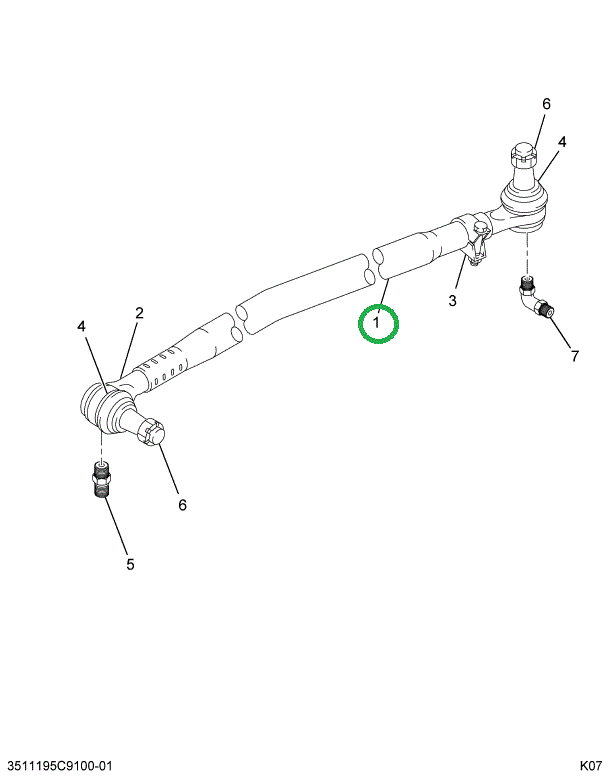 2501208C91 END ASM VERT LINK-LONG W/CLAMP