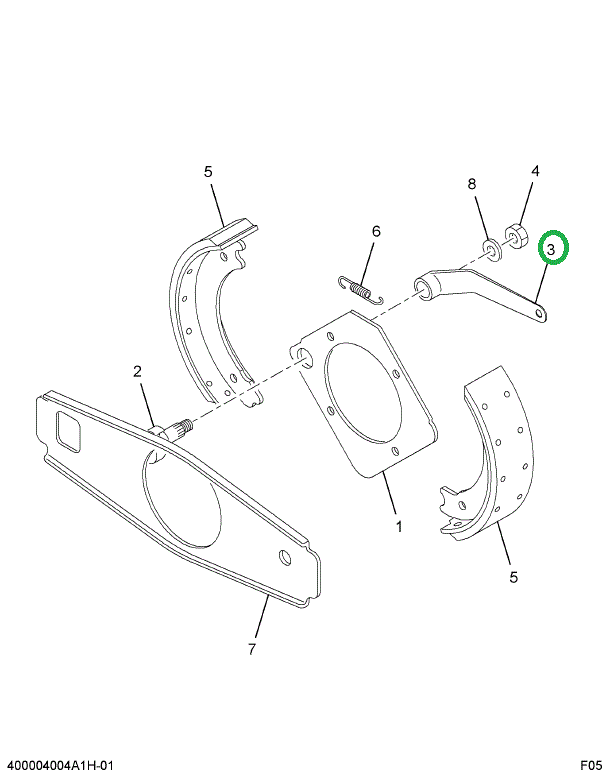 2501641C1 LEVER DRUM BRK OPERATING