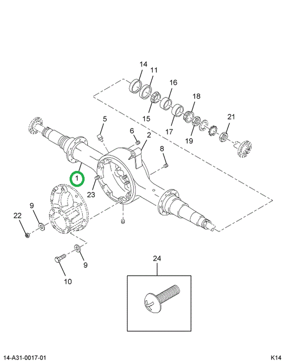2502050C1 Housing, Rear Rear Axle