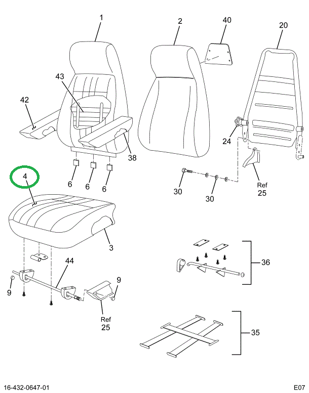 2502362C1 COVER SEAT CUSH CHRCL V/V