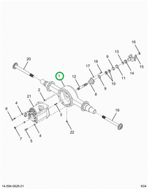 2502908C1 HOUSING F/R AXLE 14GSB AIR SW