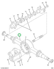 2502924C1 HOUSING R/R AXLE 14GRS AIR