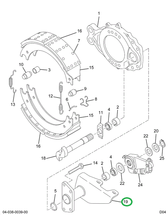 2503205C91 Bracket, Brake Camshaft And Ch