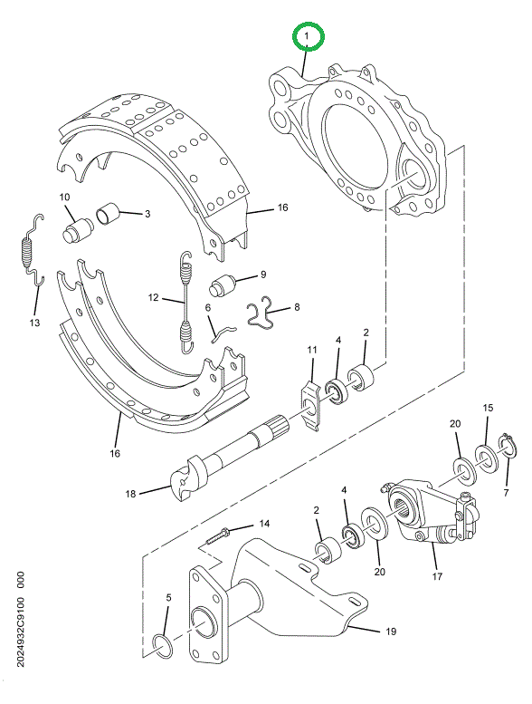2503224C91 Spider, Brake With Bushing And