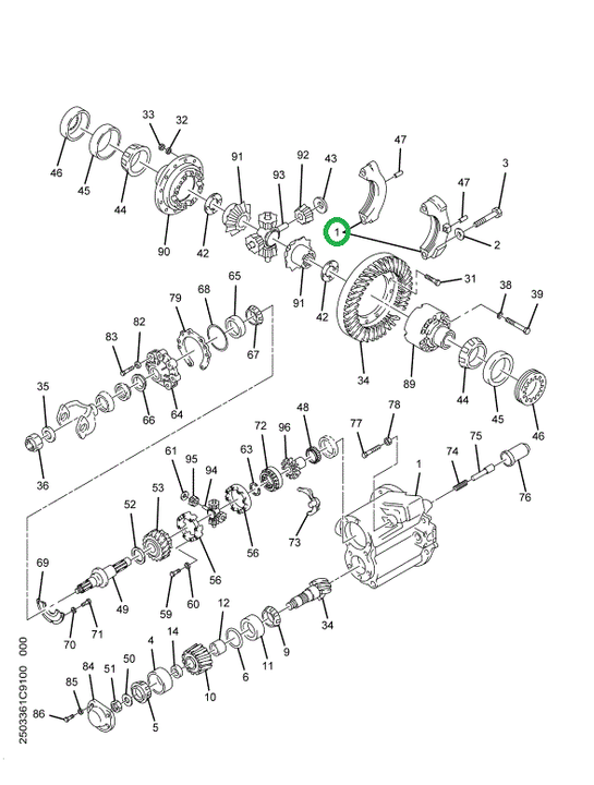 2503470C91 Carrier, Differential W/bearin