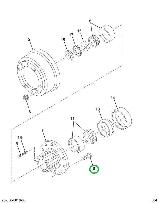 2503856C1 BOLT HH WHL HUB M22 X 3.84