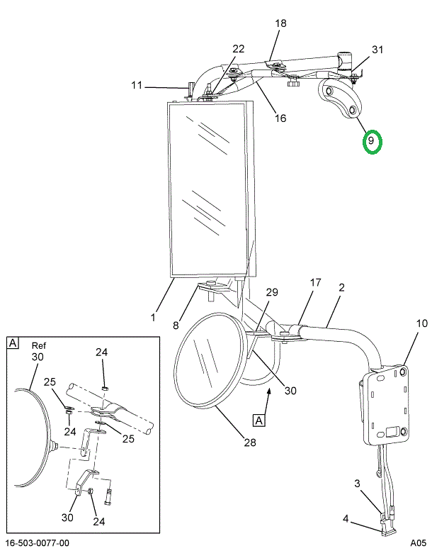 2503940C1 BRACKET MIRROR UPR MTG RH