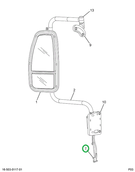 2503965C91 HARNESS MIRROR HTD/MTRZD W/CB