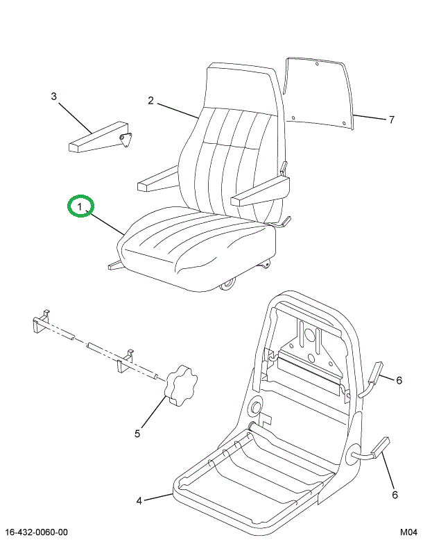 2504140C1 Riser, Seat Support