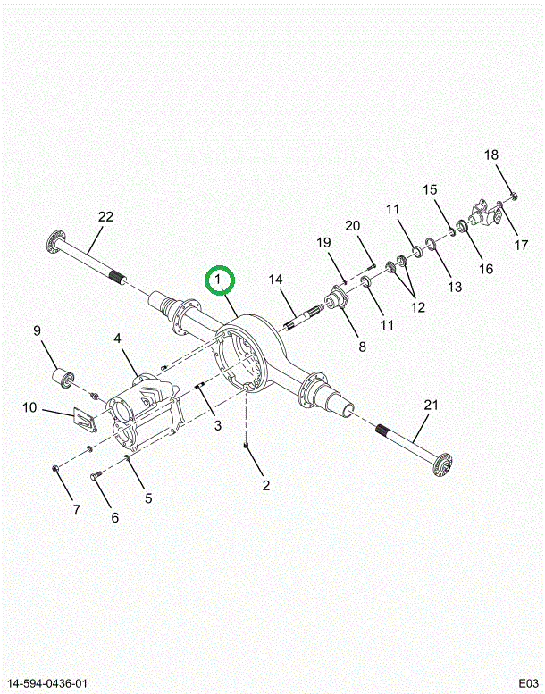 2504220C1 Housing, Forward Rear Axle W/b