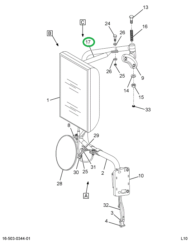 2504464C1 BRACE MIRROR UPR & LWR