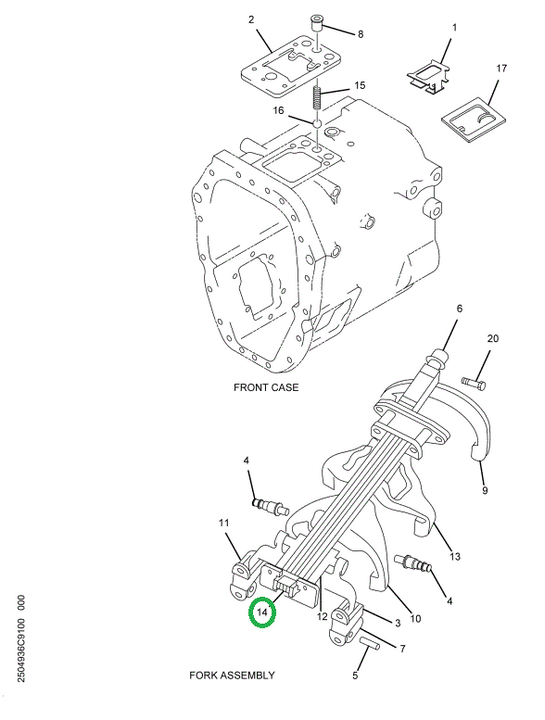 2504945C91 Bar, Shift, Transmission, 1st-